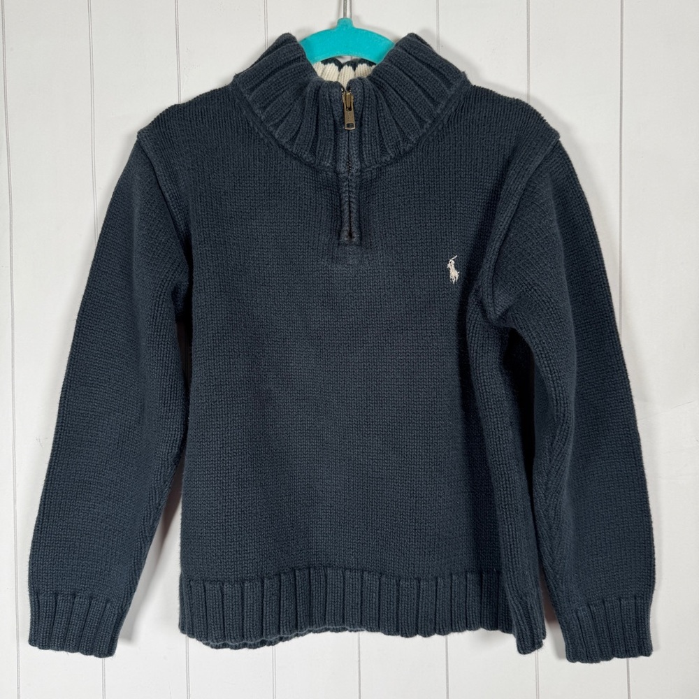 Vintage Polo Ralph Lauren Hong Kong 100% Cotton 1/4 Zip Sweater Little‎ Boys 6